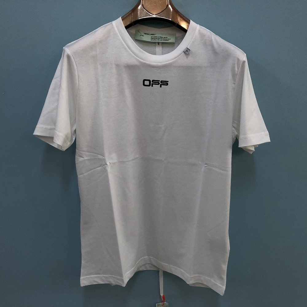 Off-White Men Back Printed Logo White T-Shirt XL